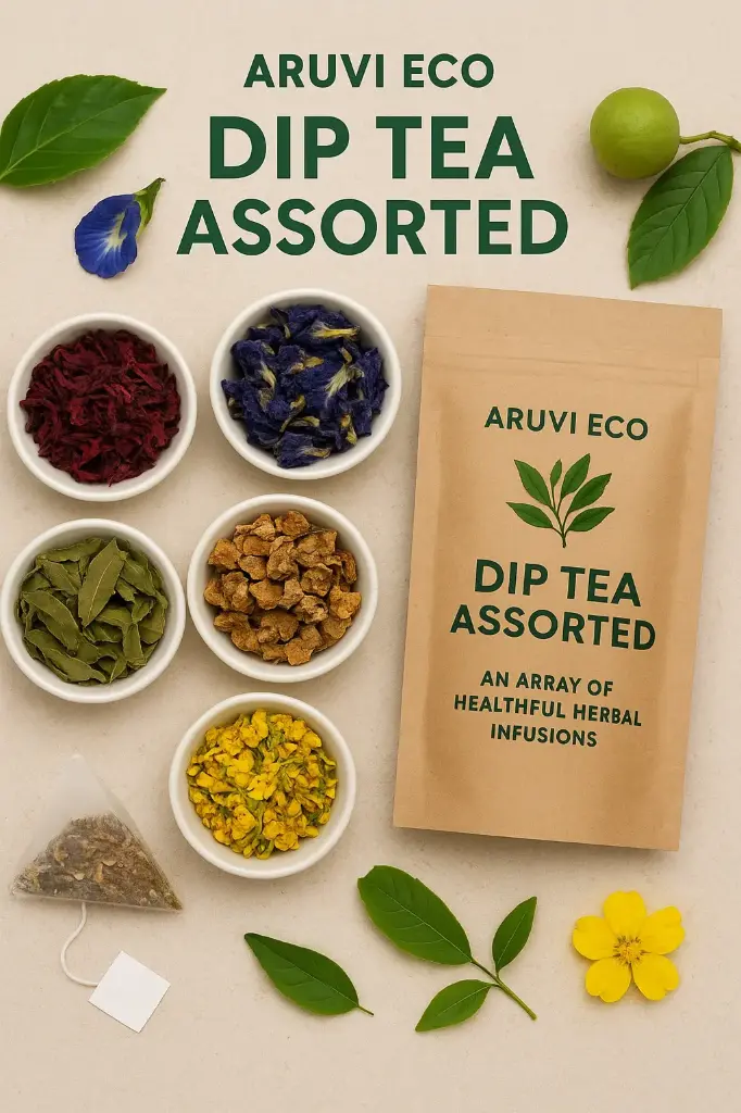 Herbal Dip Tea - Set of 25 Assorted Cotton Tea Bags